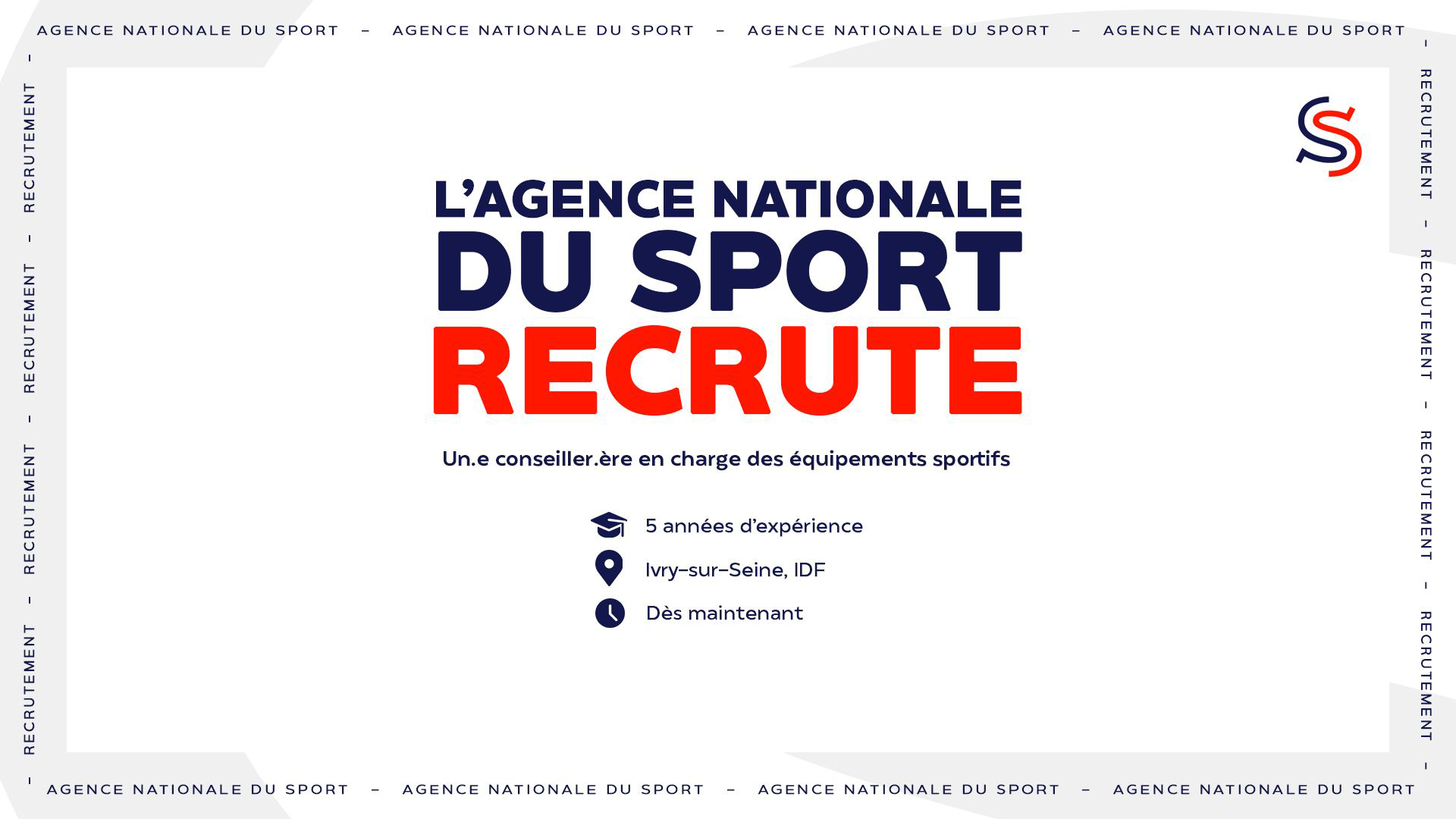 Recrutement - Conseiller.ère en charge des équipements sportifs